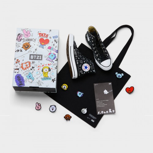 CONVERSE X BT21 CHUCK TAYLOY ALL STAR LOW TOP - BLACK